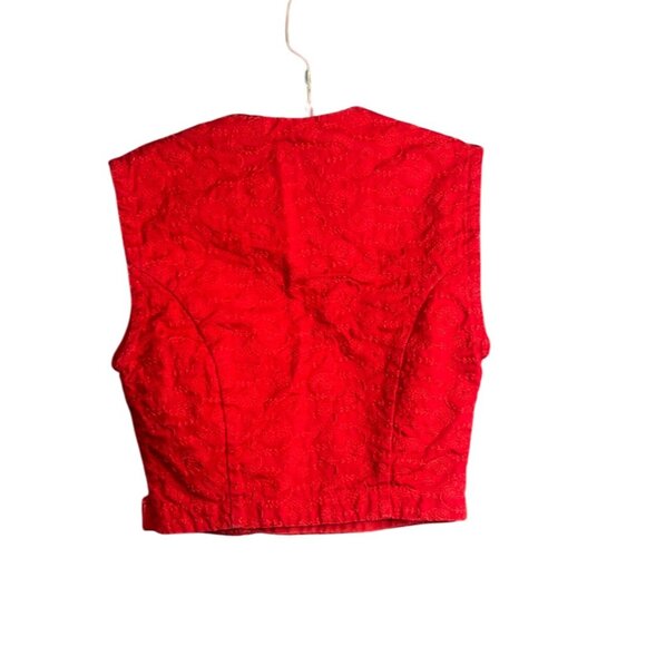 Vintage Red Embroidered Vest Top Size XS - Picture 2 of 5